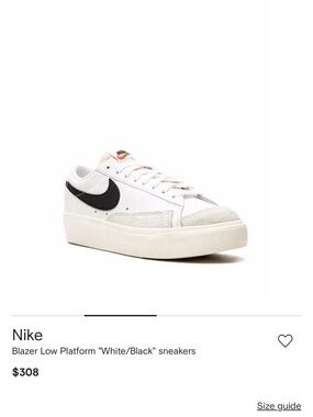 Nike Blazer Low Platform Women’s White Sneakers with Light Gray Suede Toe